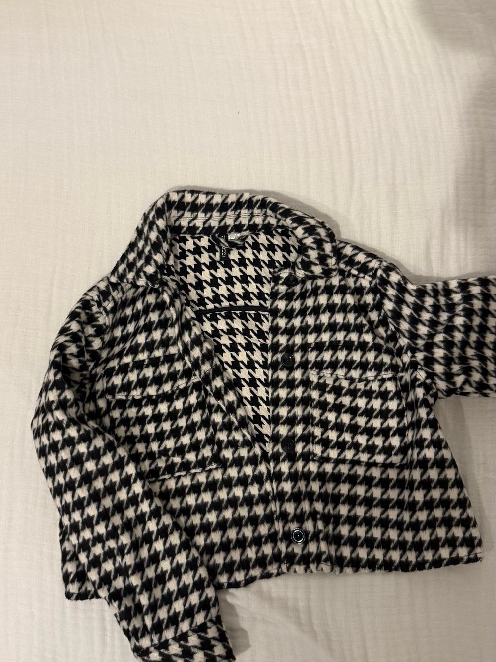 H&M Black & White Houndstooth Blazer Jacket